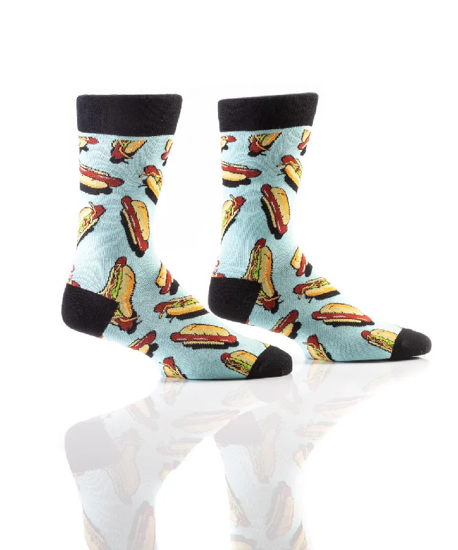 Crazy Savings "Hot Dog" Cotton Dress Crew Socks by YO Sox - Large