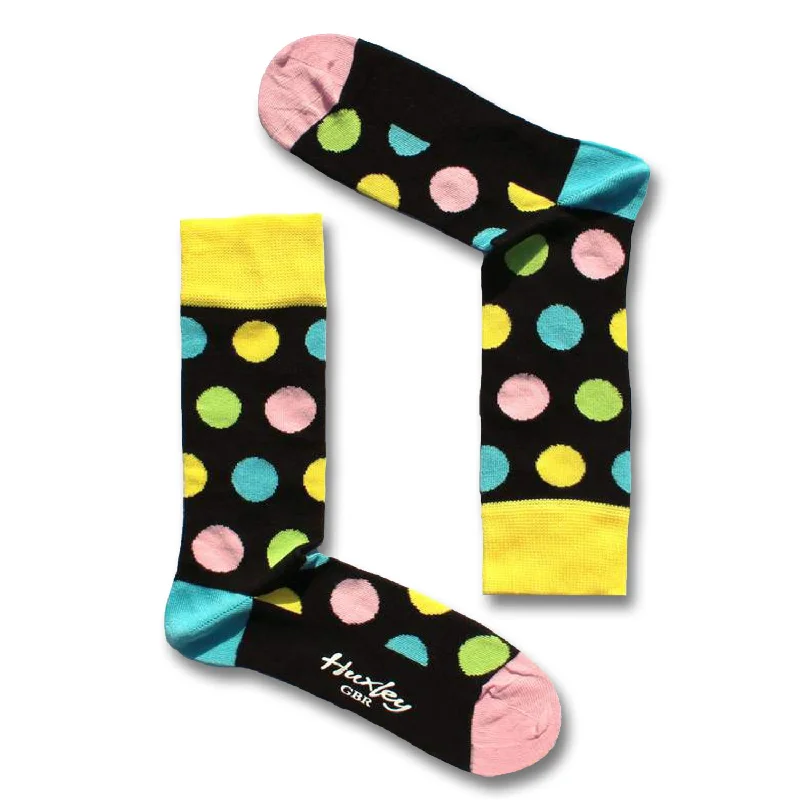 Weekend Bargains to Grab Huxley Sock Co. Men's Crew Socks - Blackback and Polka (Bamboo Socks)