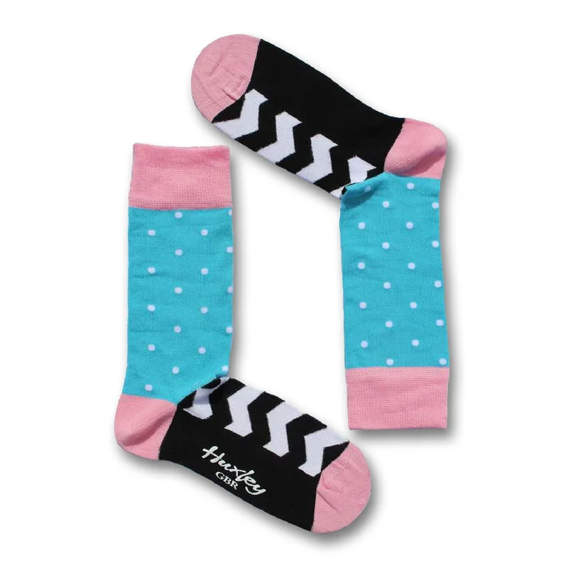 Weekend Savings Bonanza Huxley Sock Co. Men's Crew Socks - Snowy Peaks (Bamboo Socks)