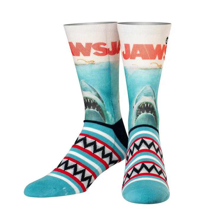 Quick Deals "Jaws" Cotton Crew Socks by ODD Sox