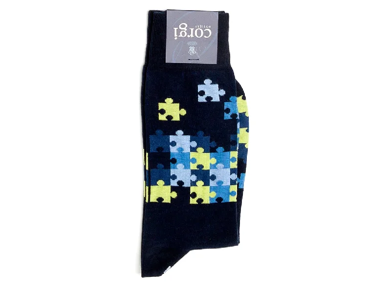Online Deal Jigsaw Socks Dark Navy