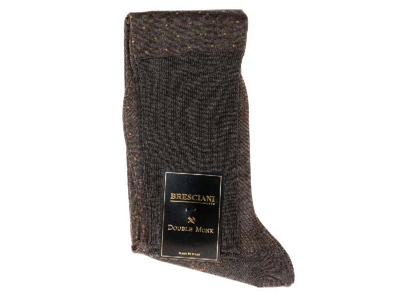 While Supplies Last Knee Length Cotton Socks Grey with Tan Spots