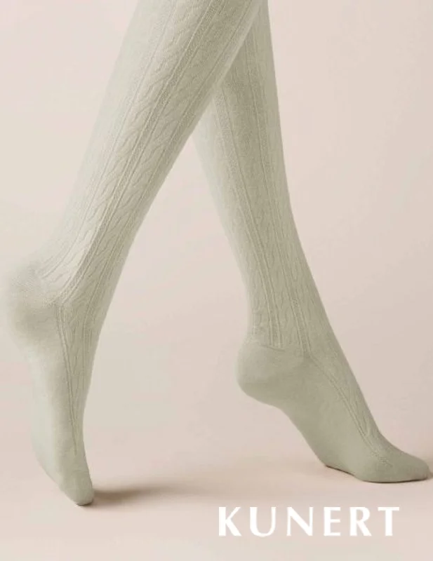 Weekend Deals That Impress Kunert Winter Dreams Grey Wool/Cotton Plait Tights 394300