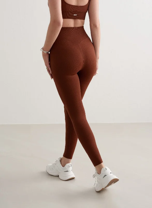 Weekend Savings Bonanza Mahogany Ribbed Seamless Tights