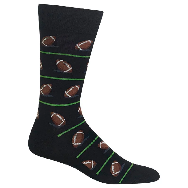 Quick Deals Football Cotton Dress Crew Socks by Hot Sox - Large