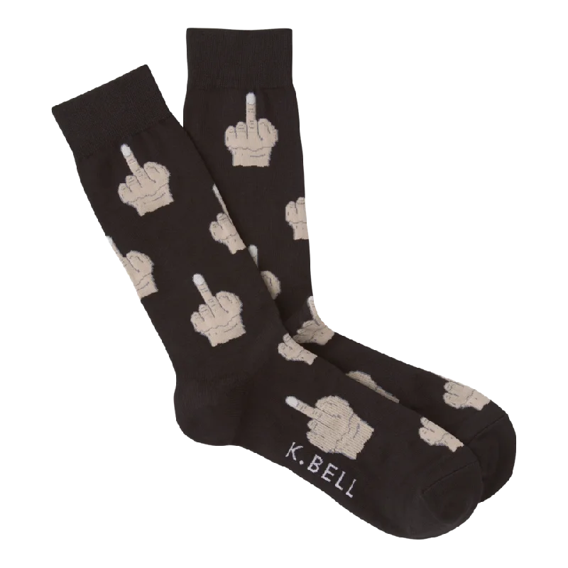 Weekend Specials to Cherish "Middle Fingers" Cotton Blend Crew Socks by K.Bell