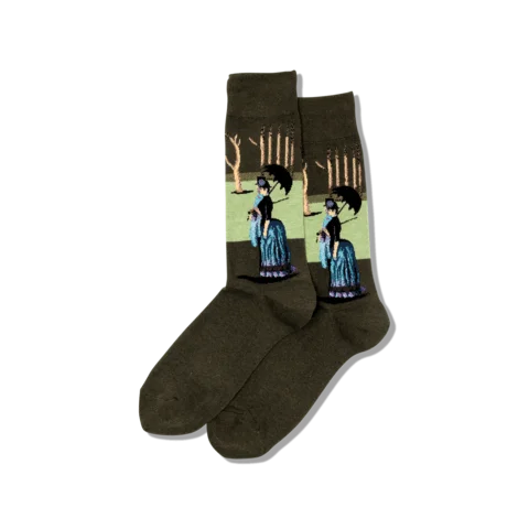 Instant Savings "Sunday Afternoon" Cotton Dress Crew Socks by Hot Sox