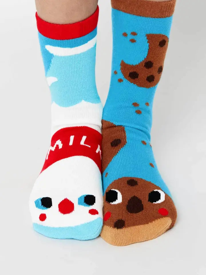 Mega Sale Milk and Cookies | Teen and Adult Socks | Mismatched Cute Crazy Fun Socks