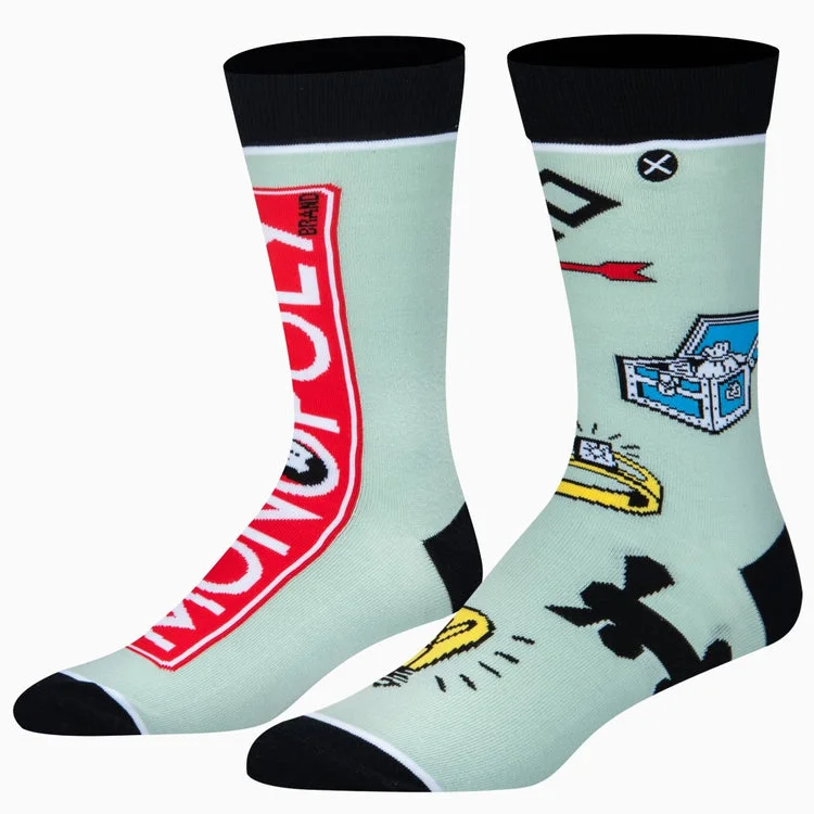 "Monopoly Split" Cotton Crew Socks by ODD Sox