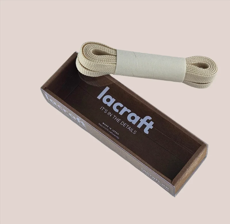 Final Offer BEIGE SINGLE LAYER COTTON SHOELACES - OAT 【MADE IN JAPAN】