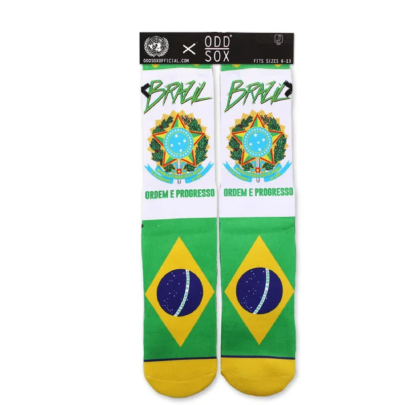 Weekend Savings Bonanza Odd Sox Men's Crew Socks - Brazil