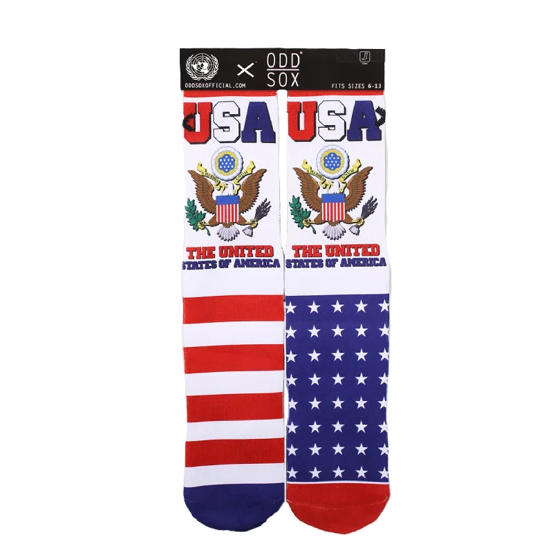 Weekend Deals That Sparkle Odd Sox Men's Crew Socks - United States of America