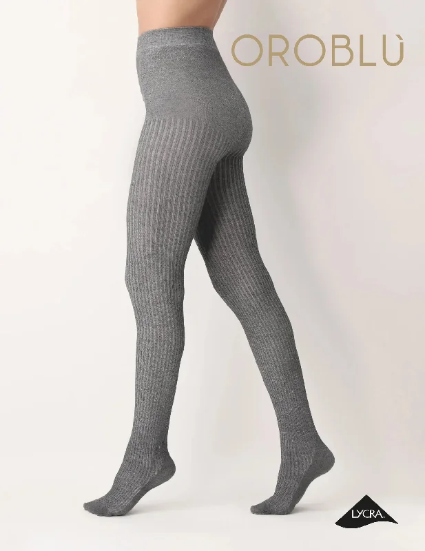 Weekend Specials to Enjoy Oroblu Eco Sneaker Natural Rib Tight Grey Melange