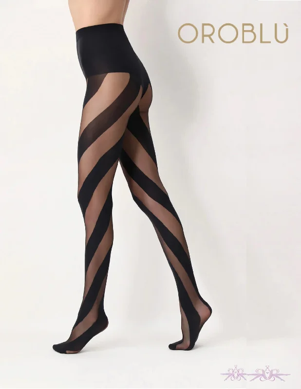 Weekend Savings Sensation Oroblu Clearance Spiraling Tights Black