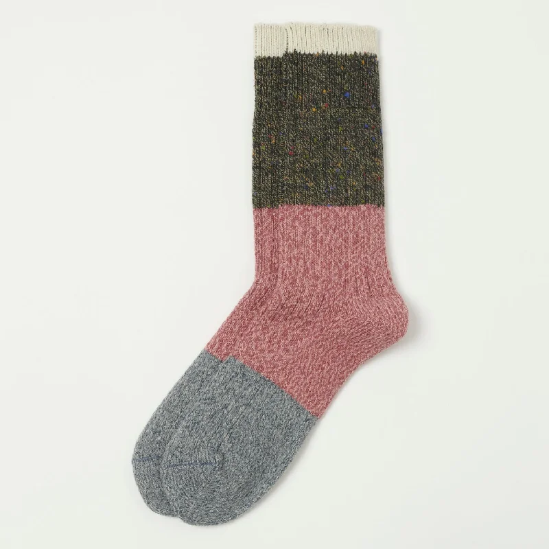 Quick Sale Patapaca Cosmic Tri Sock - Forest/Pink