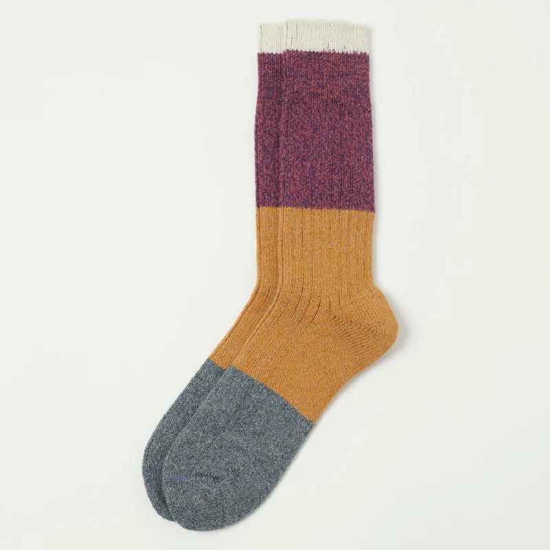 Crazy Deal Patapaca Hap Trio Sock - Wine/Mustard/Grey