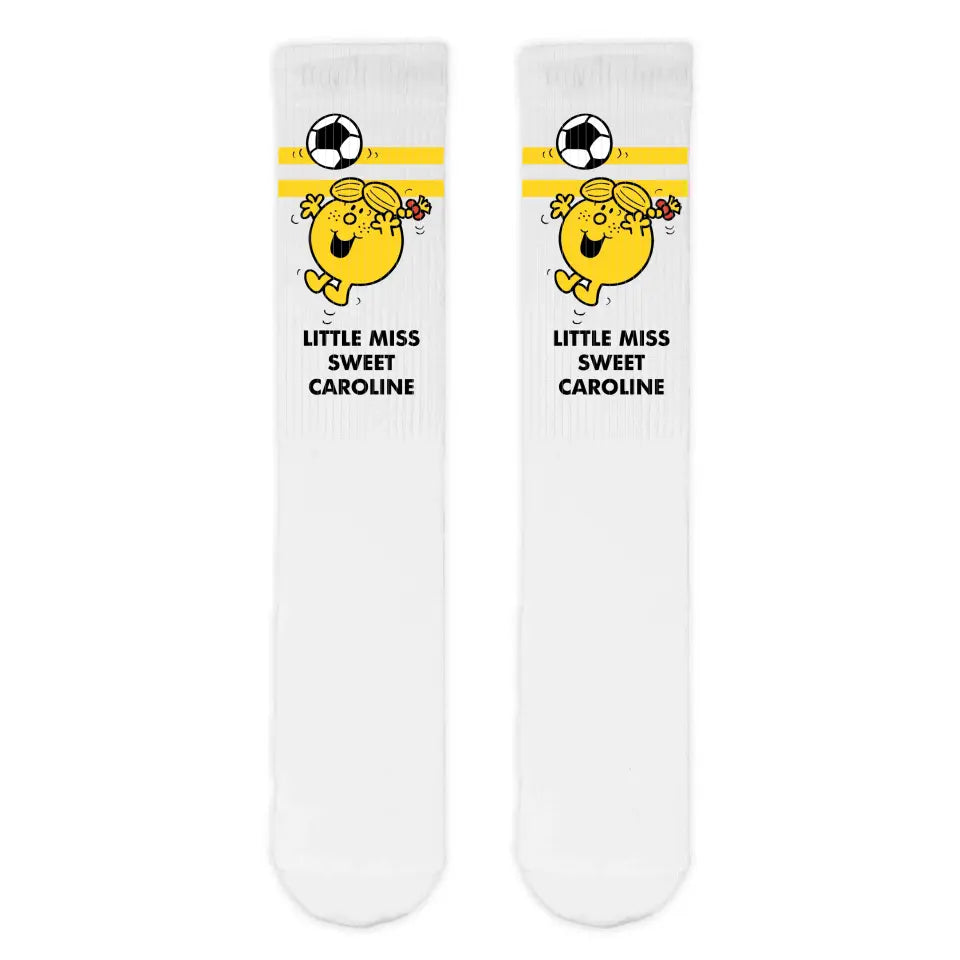 Personalised Little Miss Football Slogan Adult Sports Socks