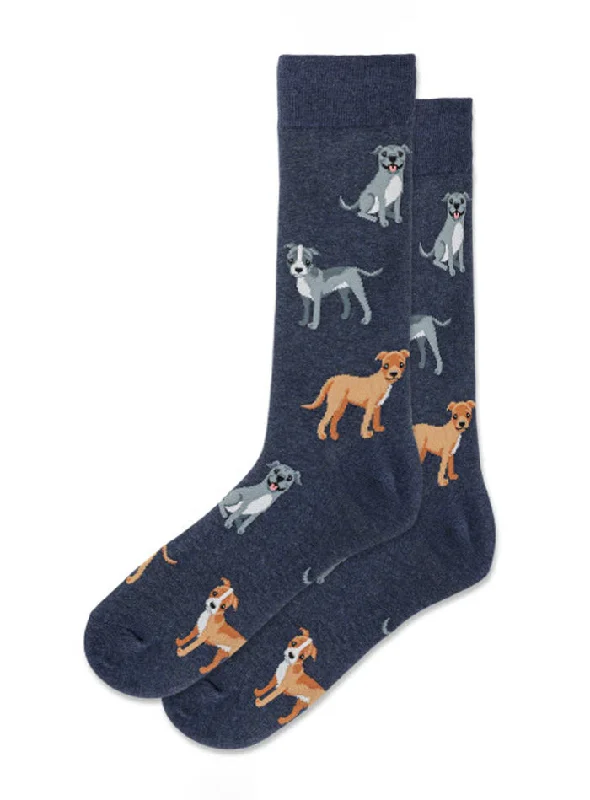 Weekend Discounts to Savor "Pitbulls" Cotton Dress Crew Socks by Hot Sox - Large
