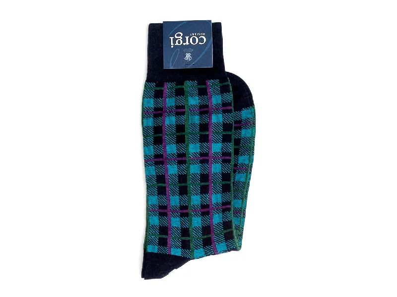 Value Deals Plaid Socks Black & Green