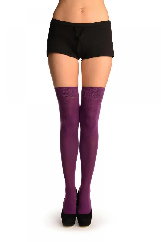 Plain Light Maroon Over The Knee Socks