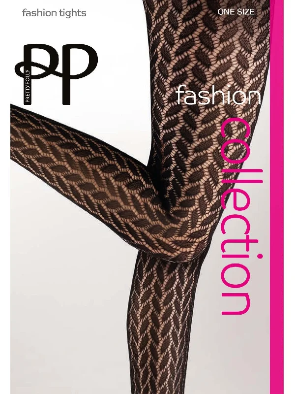 Weekend Offers That Amaze Pretty Polly Leaf Net Crocheted Knit Patterned Fashion Tights