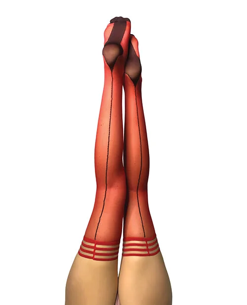 Weekend Deals That Thrill Red stockings with a back seam