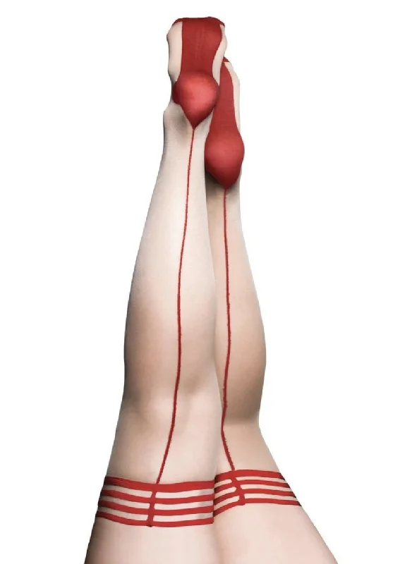 Weekend Discounts to Celebrate Red stockings with a backseam