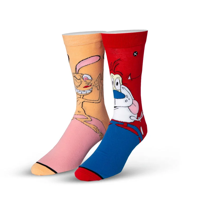 Weekend Specials Just for You "Ren & Stimpy" Cotton Blend Crew Socks by ODD Sox