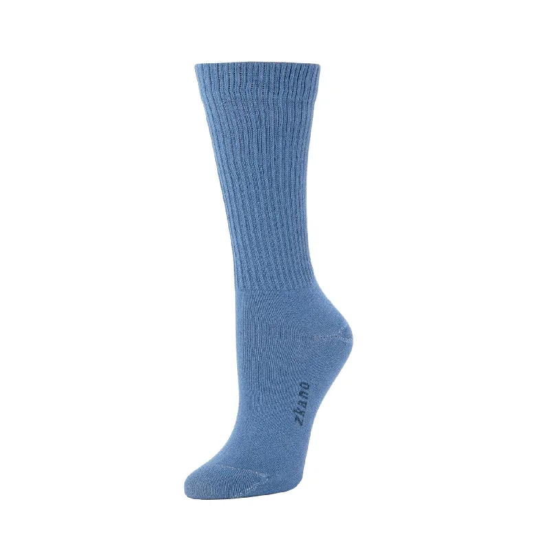 Rib Knit - Organic Cotton Crew Socks - Cornflower