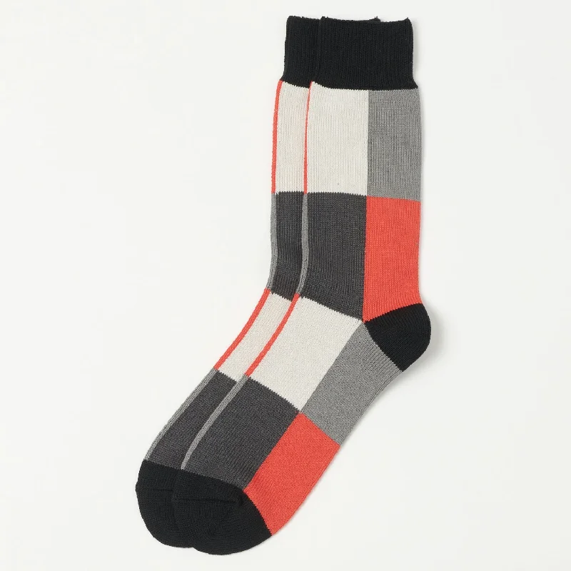 Weekend Savings Sensation RoToTo 4 Panel Crew Sock - Black/Grey/Light Red