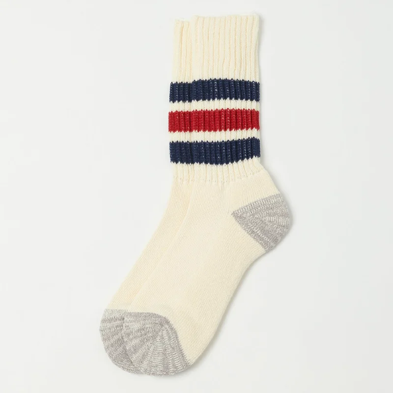Weekend Specials Just for You RoToTo Coarse Ribbed Oldschool Crew Sock - Navy/Dark Red Weekend Specials Just for You RoToTo Coarse Ribbed Oldschool Crew Sock - Navy/Dark Red