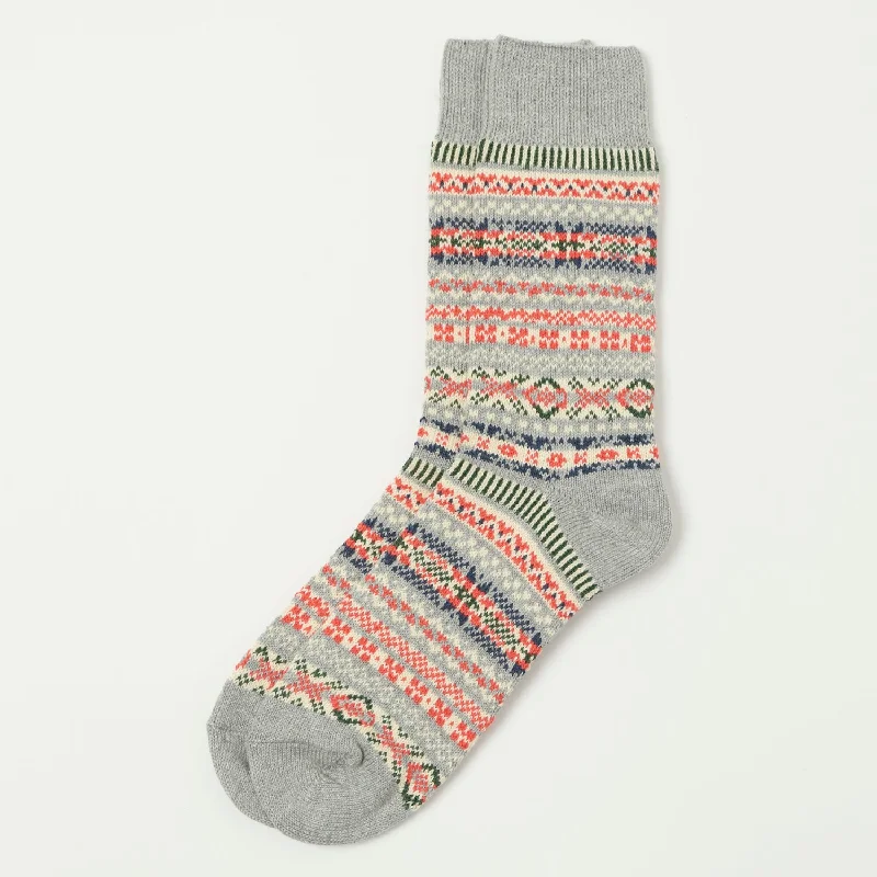 Weekend Shopping Extravaganza RoToTo 'Fairisle' Jacquard Crew Sock - Grey
