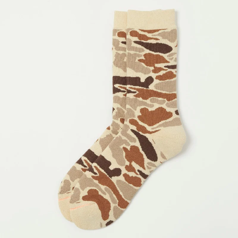 Mega Discount RoToTo Pile Camo Crew Sock - Sand