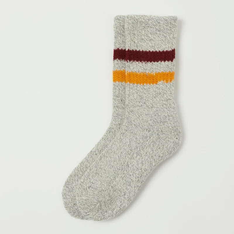 Weekend Savings Spree RoToTo Retro Winter Outdoor Sock - Grey/Bordeaux/Yellow