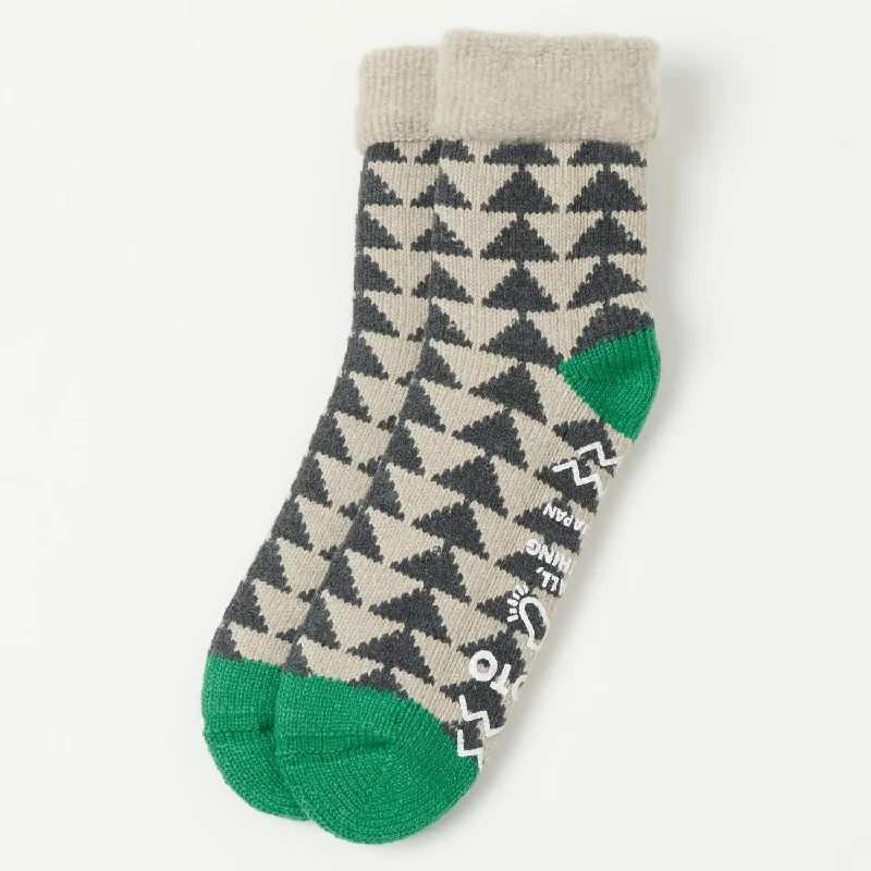 Weekend Discounts to Relish RoToTo Sankaku Comfy Room Sock - Charcoal/Green