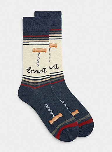 Weekend Discounts to Delight "Screw It" Cotton Crew Socks by Hot Sox - Large