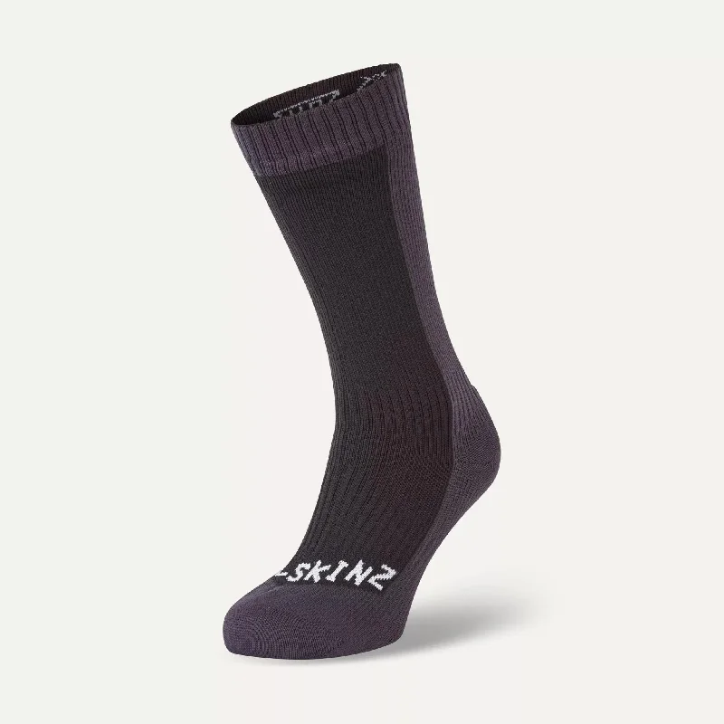 Overstock Clearance Sealskinz Starston Waterproof Cold Weather Mid Length Sock Black/Grey Overstock Clearance Sealskinz Starston Waterproof Cold Weather Mid Length Sock Black/Grey