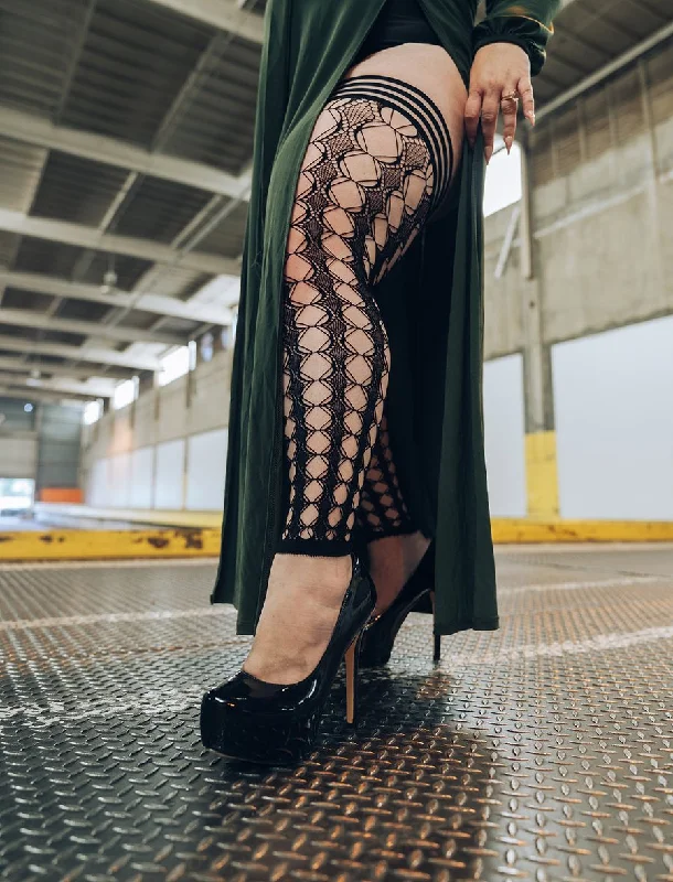 Mega Discount Sexy fishnet Footless thigh-high tights