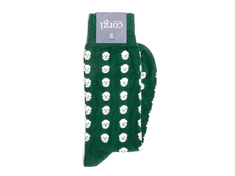 Midnight Madness Skull Head Socks Green