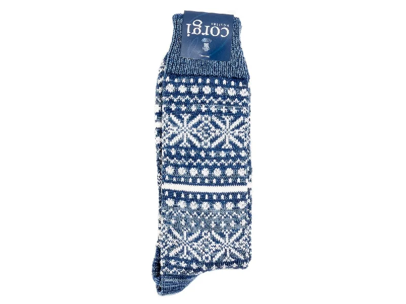 Shop and Save Snowflake Woolen Socks Navy