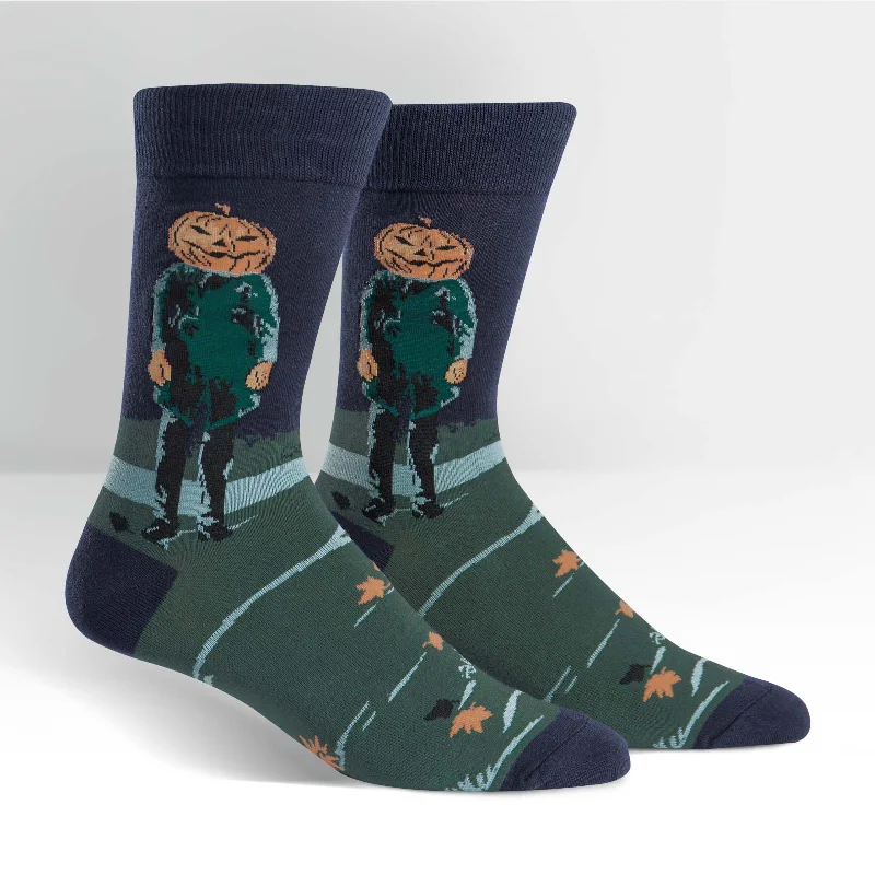 Crazy Savings Sock It To Me Men's Crew Socks - Pumpkin Head