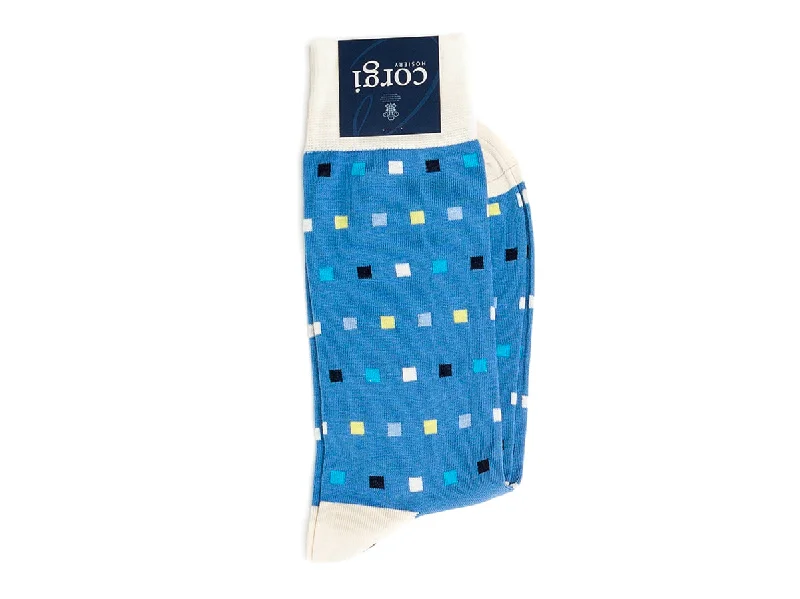 Weekend Specials to Enjoy Square Dot Socks Blue