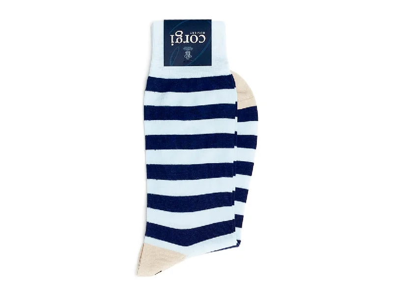 Act Now Striped Socks Light Blue