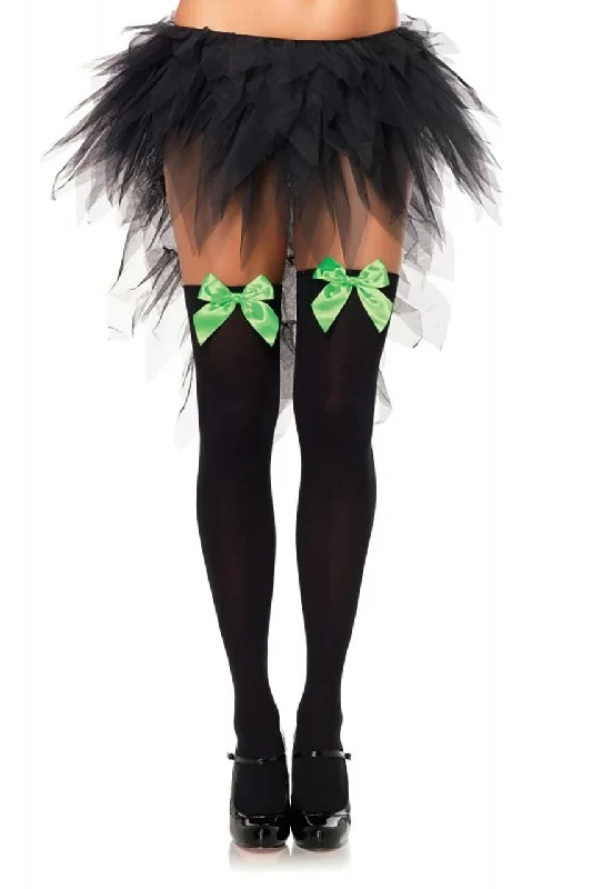 Black with Neon Green Bow