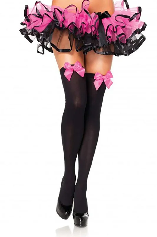 Black with Neon Pink Bow