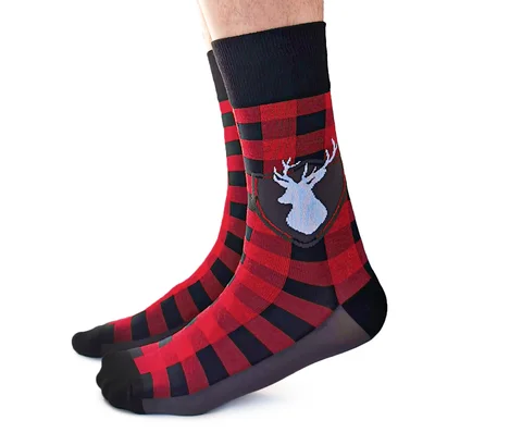 Weekend Savings Bonanza "Tartan Buck" Cotton Crew Socks by Uptown Sox - Large