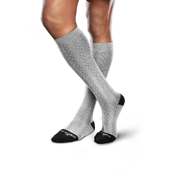 Therafirm Core-Spun Moderate Support Socks- Classis Diamond 20-30 mmHg (Grey/Black)