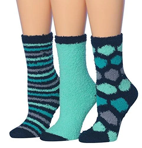 Weekend Deals to Make You Happy Tipi Toe Women's 3-Pairs Winter Snoflakes Anti-Skid Soft Fuzzy Crew Winter Socks