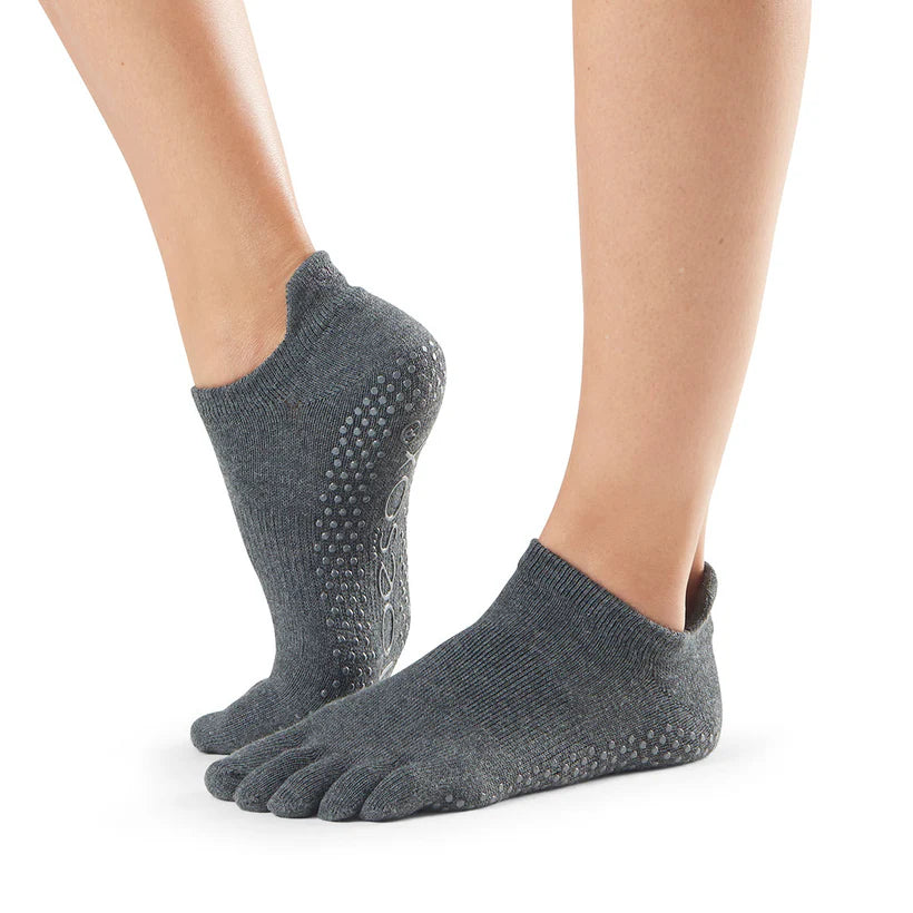 Weekend Price Cuts Galore TOESOX Grip Full Toe Low Rise - Charcoal Grey