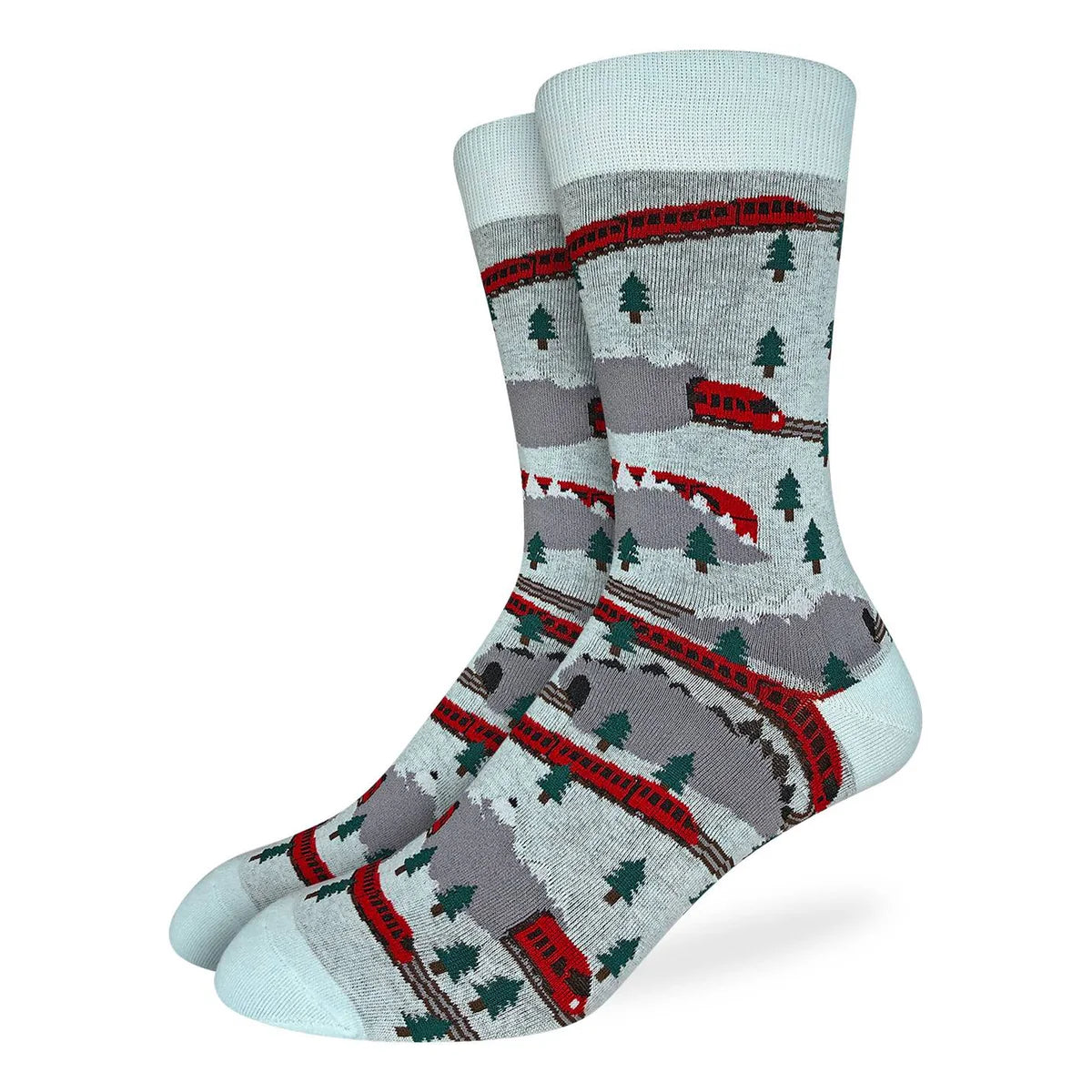 Savings Event "Trains in Motion" Crew Socks by Good Luck Sock